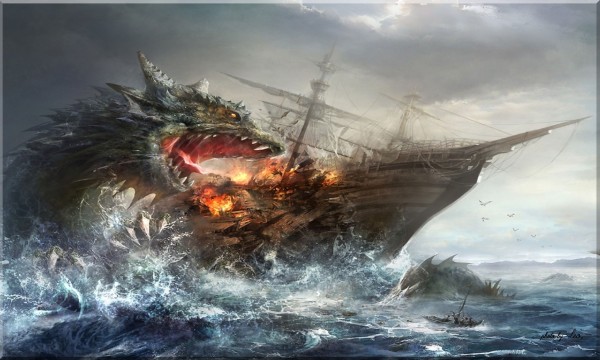 dragonattackingaship